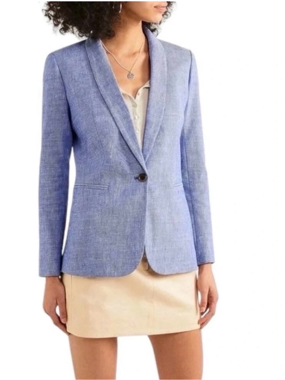 J. Crew Parke Stretch Linen, Single Button Blazer. Rare Blue color